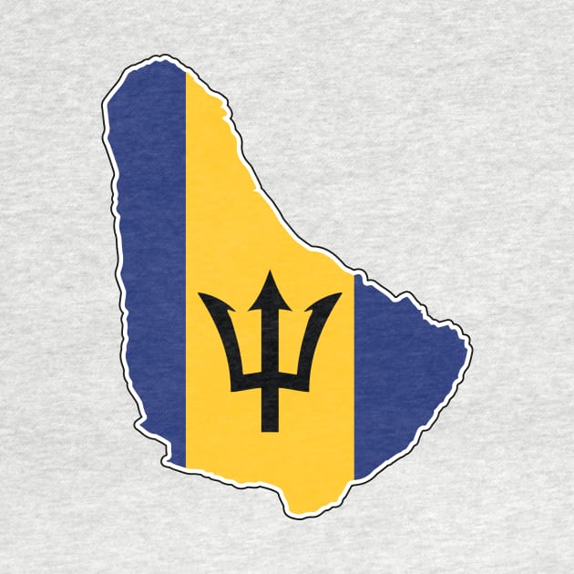 Barbados National Flag and Map by IslandConcepts